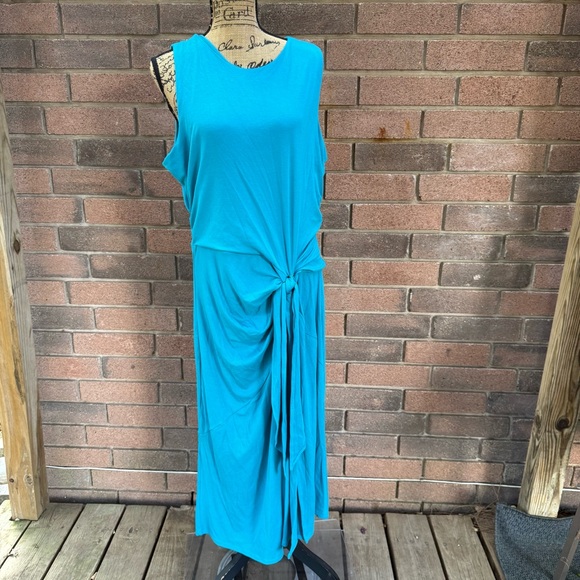 sofia by sofia vergara Dresses & Skirts - Sofia by Sofia Vergara Aqua Maxi Dress Size XXL Knot Front